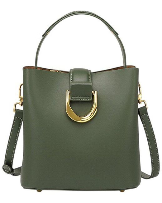 Adele Berto Green Leather Tote