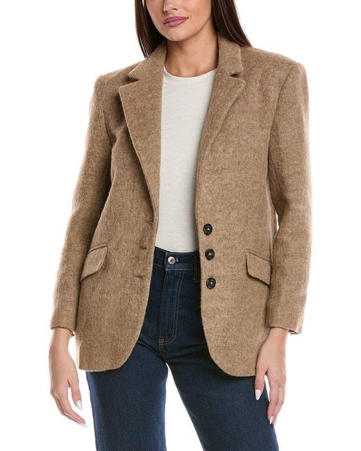 Ba&sh Natural Veste Wool & Alpaca-Blend Coat