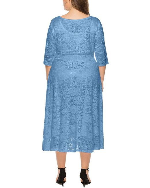 ROMANISSA Blue Midi Dress