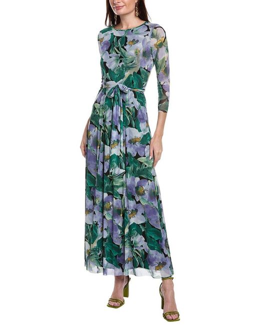 Anne Klein Green 3/4-sleeve Maxi Dress