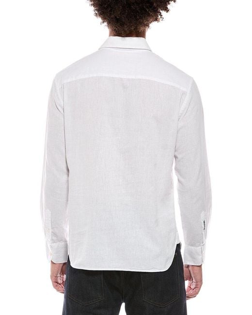 Gas White Linen-Blend Shirt for men