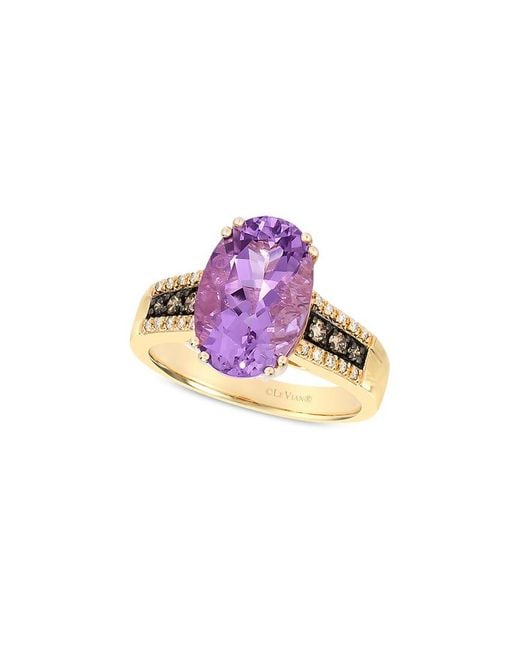 Le Vian Pink 14K 4.07 Ct. Tw. Diamond & Amethyst Tranquility Ring