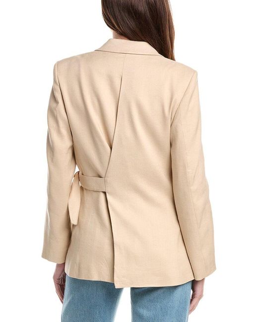 Maje Natural Linen-Blend Blazer