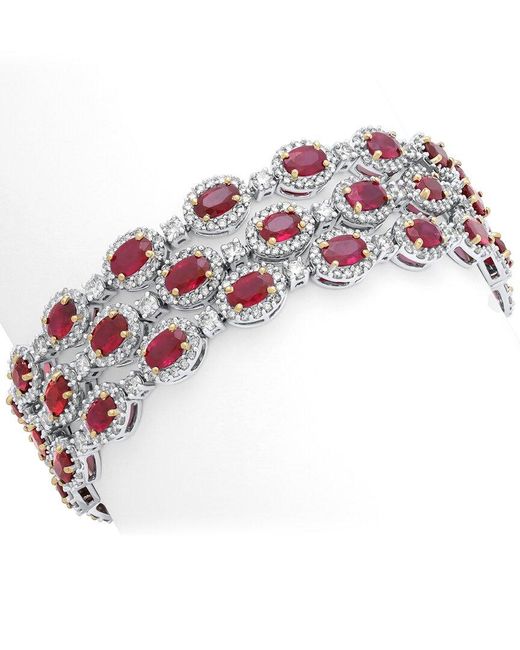 Diana M Red Fine Jewelry 18k 56.00 Ct. Tw. Diamond & Ruby Bracelet