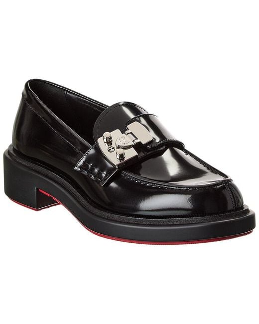 Christian Louboutin Black Urban Moc Lock Leather Loafer
