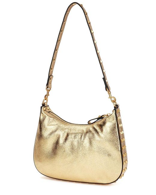 Tiffany & Fred Paris Metallic Top-grain Leather Studded Crossbody