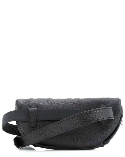 Gucci Black Belt Bag Leather With GG Coated Canvas Medium (authentic Pre-loved)