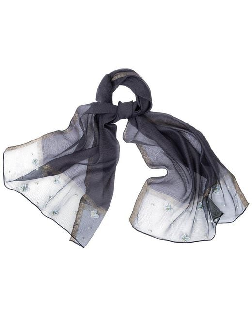 Saachi Blue Butterfly Detail Scarf