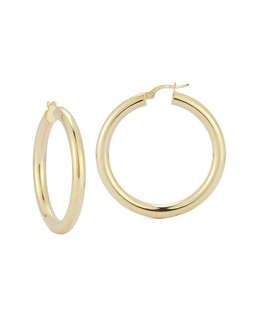 Italian Gold Metallic 14k Polished Hoops