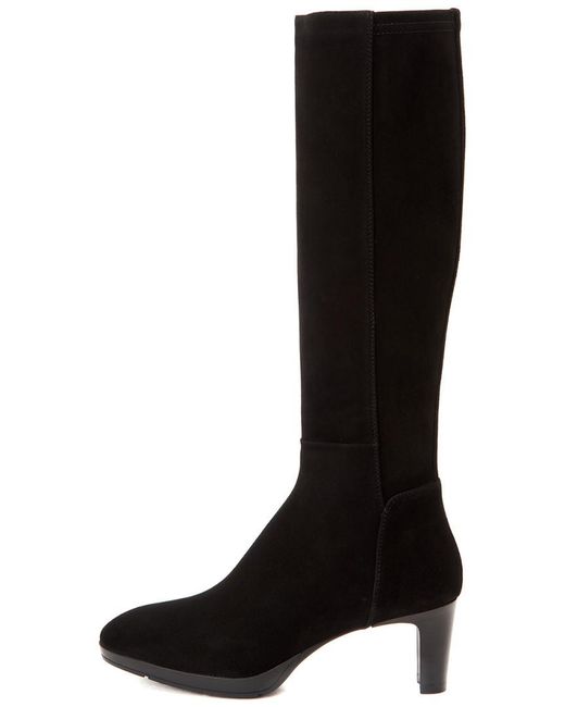 Aquatalia Suede Dena Waterproof Leather Boot in Black Suede (Black