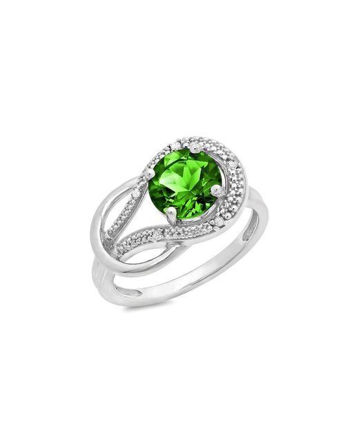 MAX + STONE Green Max + Stone 10k 1.60 Ct. Tw. Diamond & Created Emerald Eternity Ring