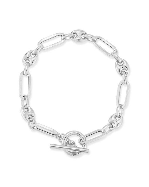 Sphera Milano White Silver Mariner Link Bracelet
