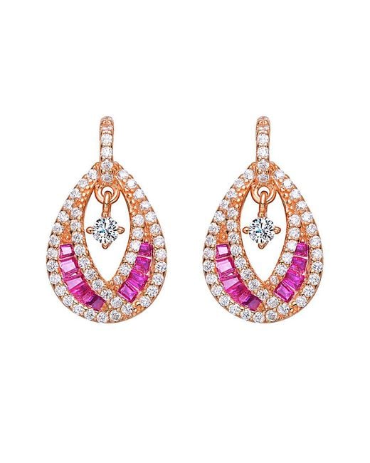 Rachel Glauber Pink 18k Rose Gold Vermeil Earrings