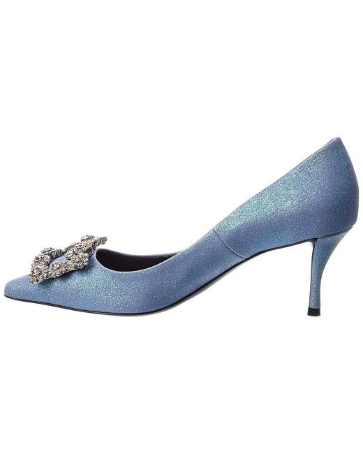Roger Vivier Blue Glitter Pump