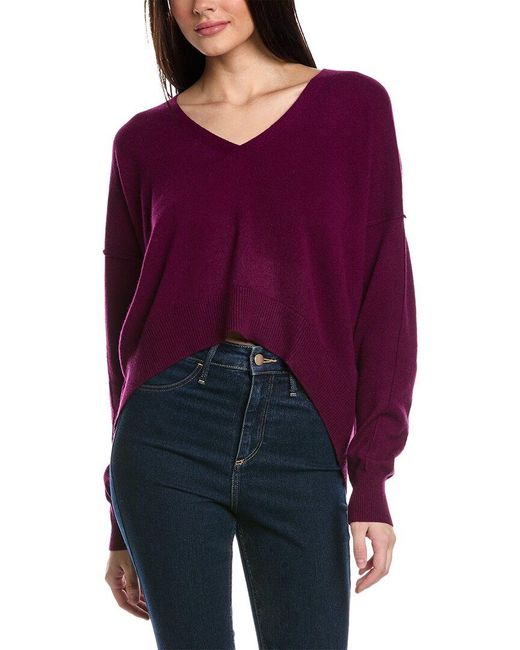 Brodie Cashmere Purple Clara Cashmere Sweater