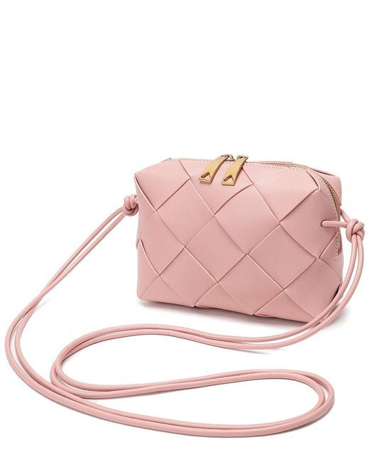 Tiffany & Fred Paris Pink Leather Messenger Bag