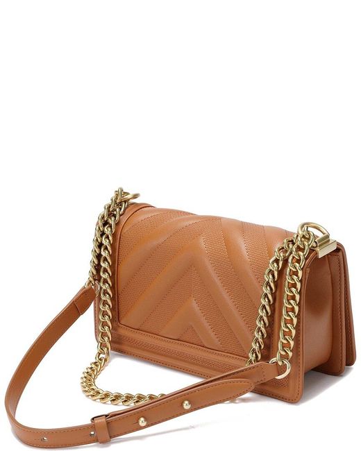 Tiffany & Fred Paris Brown Quilted Leather Messenger Bag