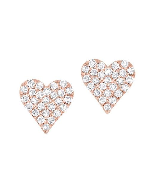Sabrina Designs White 14K 0.14 Ct. Tw. Heart Studs