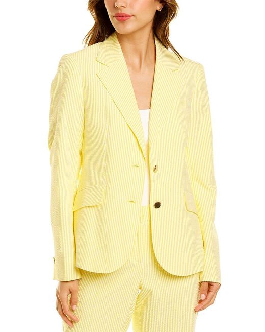 Anne Klein Seersucker Jacket in Yellow Lyst