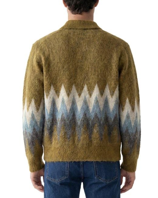 Todd Snyder Green Mohair & Wool-Blend Sweater Jacket for men