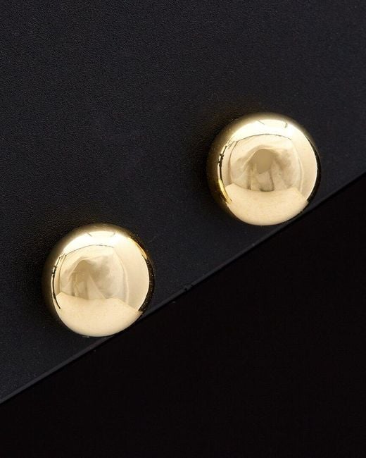 Italian Gold Black 14k Button Studs