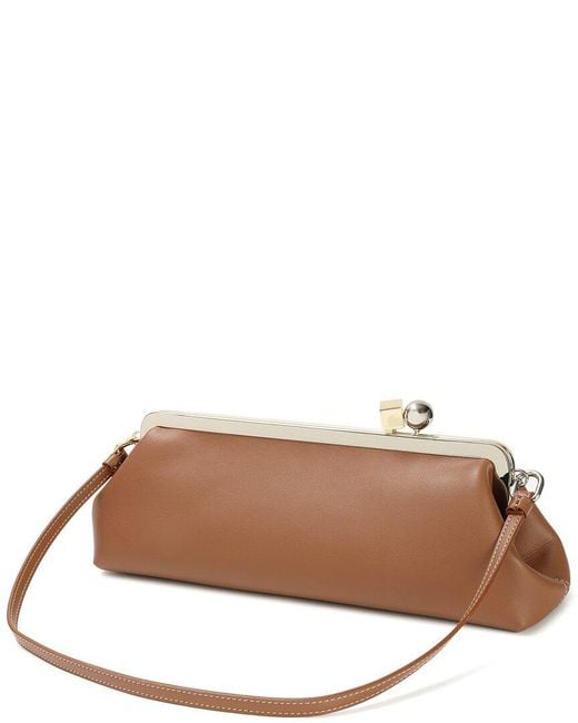 Tiffany & Fred Paris Brown Frame Leather Clutch