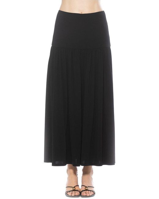 Alexia Admor Black Aven Dropped Waist Long Skirt
