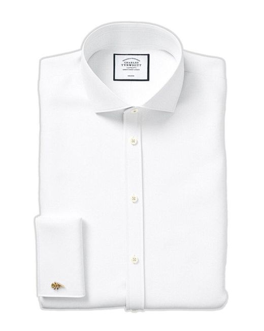 Charles Tyrwhitt White Non-iron Twill Super Slim Fit Shirt for men