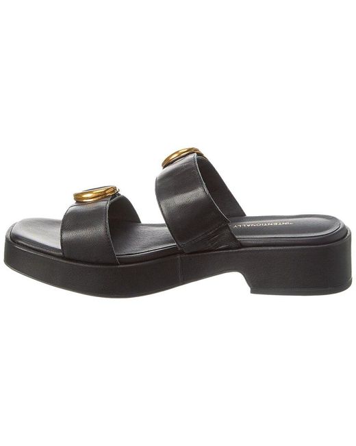 INTENTIONALLY ______ Black Orion Leather Sandal