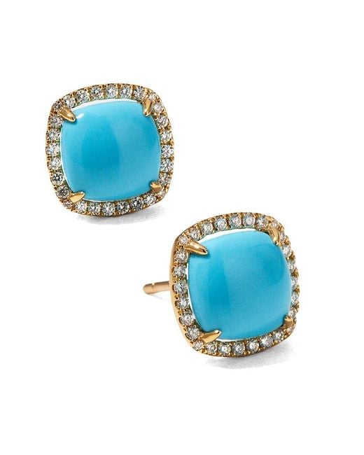 Liv Oliver Blue 18K 3.25 Ct. Tw. Cz Studs