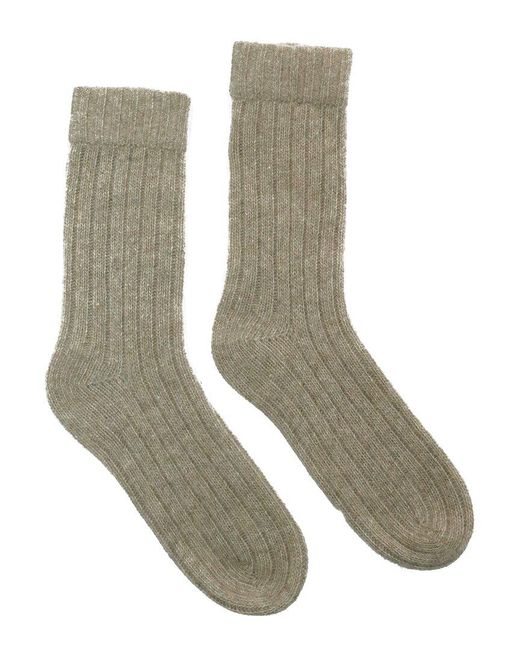 Portolano Green Ladies Ribbed Socks for men