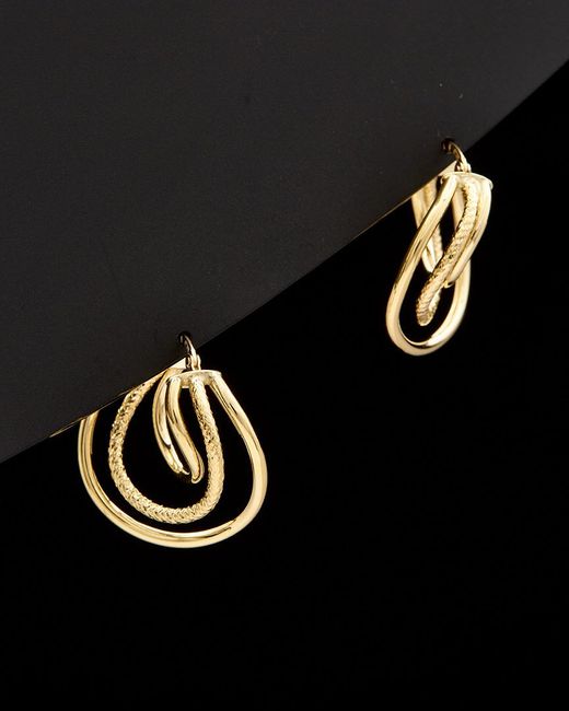 Italian Gold Black 14k Graduated Hoops