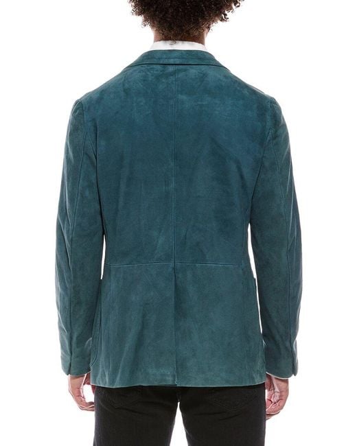 Isaia Green Suede Blazer for men