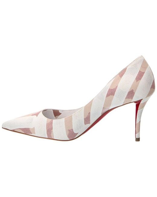 Christian Louboutin White Miss Z 80 Linen Pump