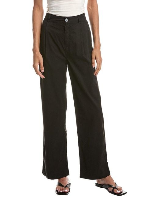 Bella Dahl Black Single Pleat Relaxed Fit Trouser