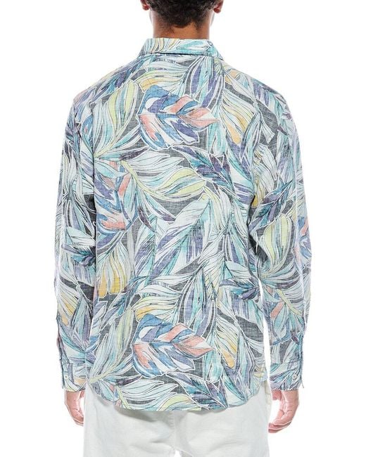 Tommy Bahama Blue Barbados Breeze Lux Vines Linen-Blend Shirt for men