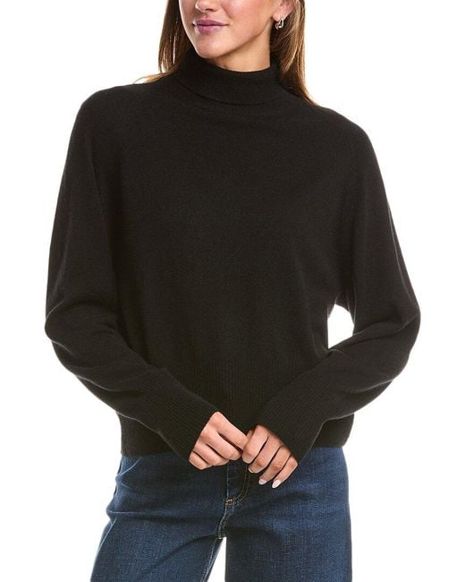 Vince Black Raglan Turtleneck Wool & Cashmere-blend Sweater