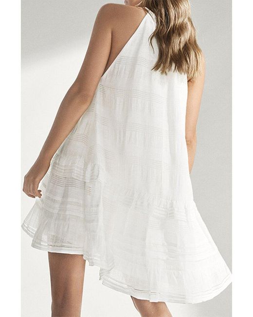 Reiss White Gabriella Ruffle Resort Mini Dress