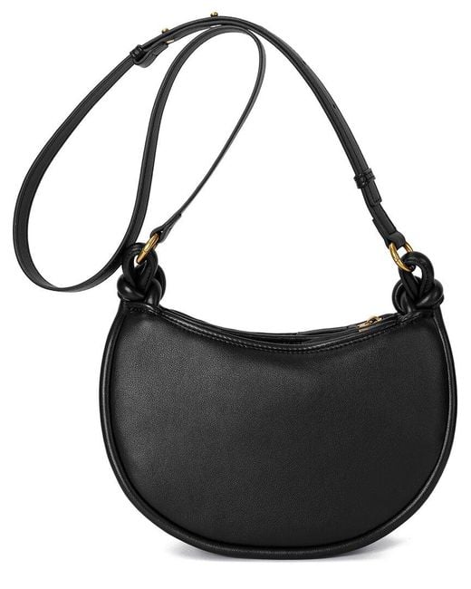 Tiffany & Fred Paris Black Hand-Woven Leather Messenger Bag