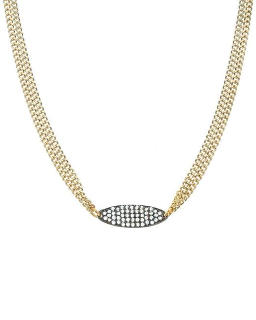 Rachel Reinhardt Jewelry Metallic 14k Plated Cz Necklace