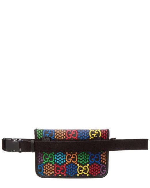 Gucci Black GG Psychedelic Canvas Belt Bag
