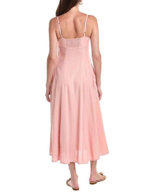 Taylor Pink Solid Midi Dress