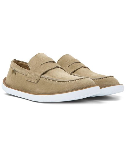 Camper White Wagon Leather Moccasin for men