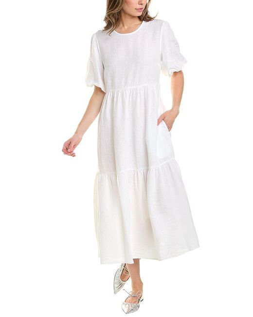 Peserico White Linen Midi Dress