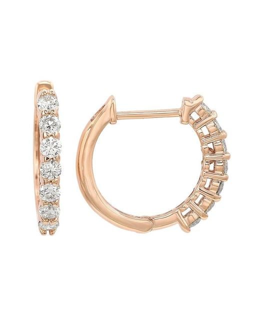 Suzy Levian White 14k Rose Gold 0.50 Ct. Tw. Diamond Huggie Earrings