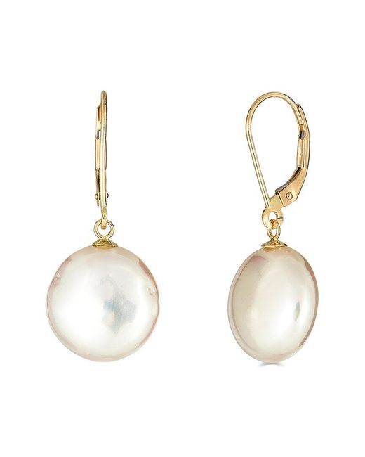 Belpearl Metallic 14K 12Mm Pearl Earrings