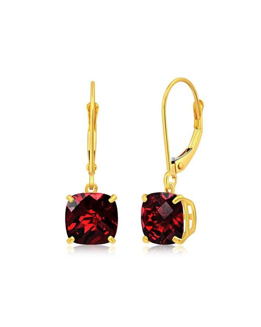MaxColor White 10k 4.20 Ct. Tw. Garnet Earrings