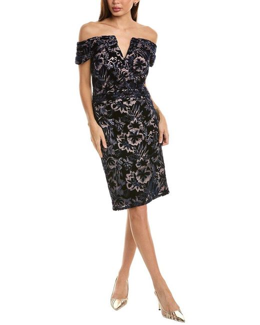 Tadashi Shoji Black Printed Mini Dress