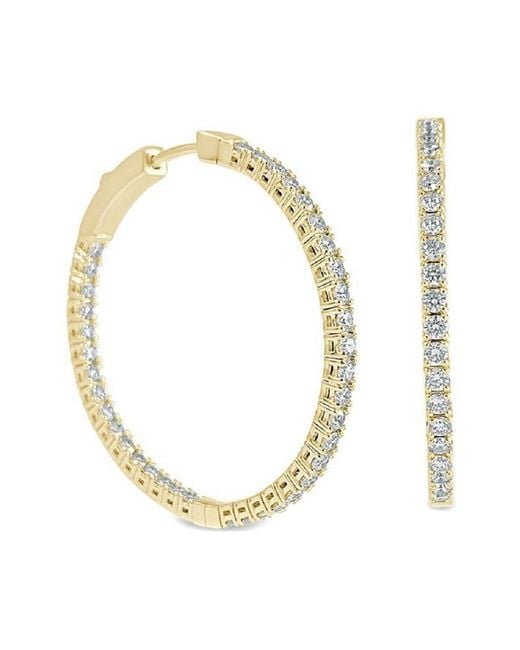 Forever Creations USA Inc. Metallic Forever Creations 14k 1.20 Ct. Tw. Diamond Inside And Out Hoops