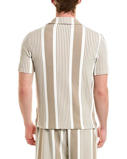 Reiss White Fernando Striped Rib Cardigan for men